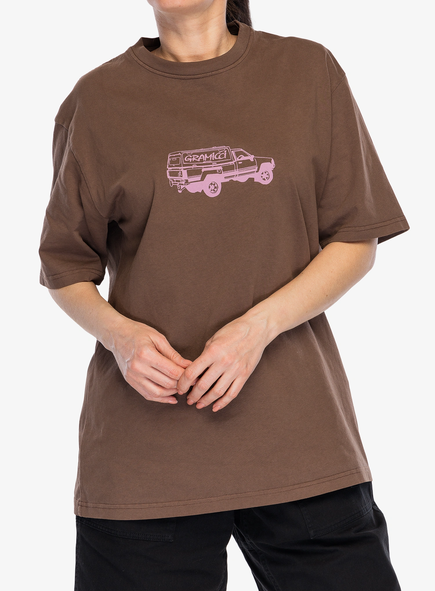 Bombažna majica Gramicci Truck Tee - brown pigment