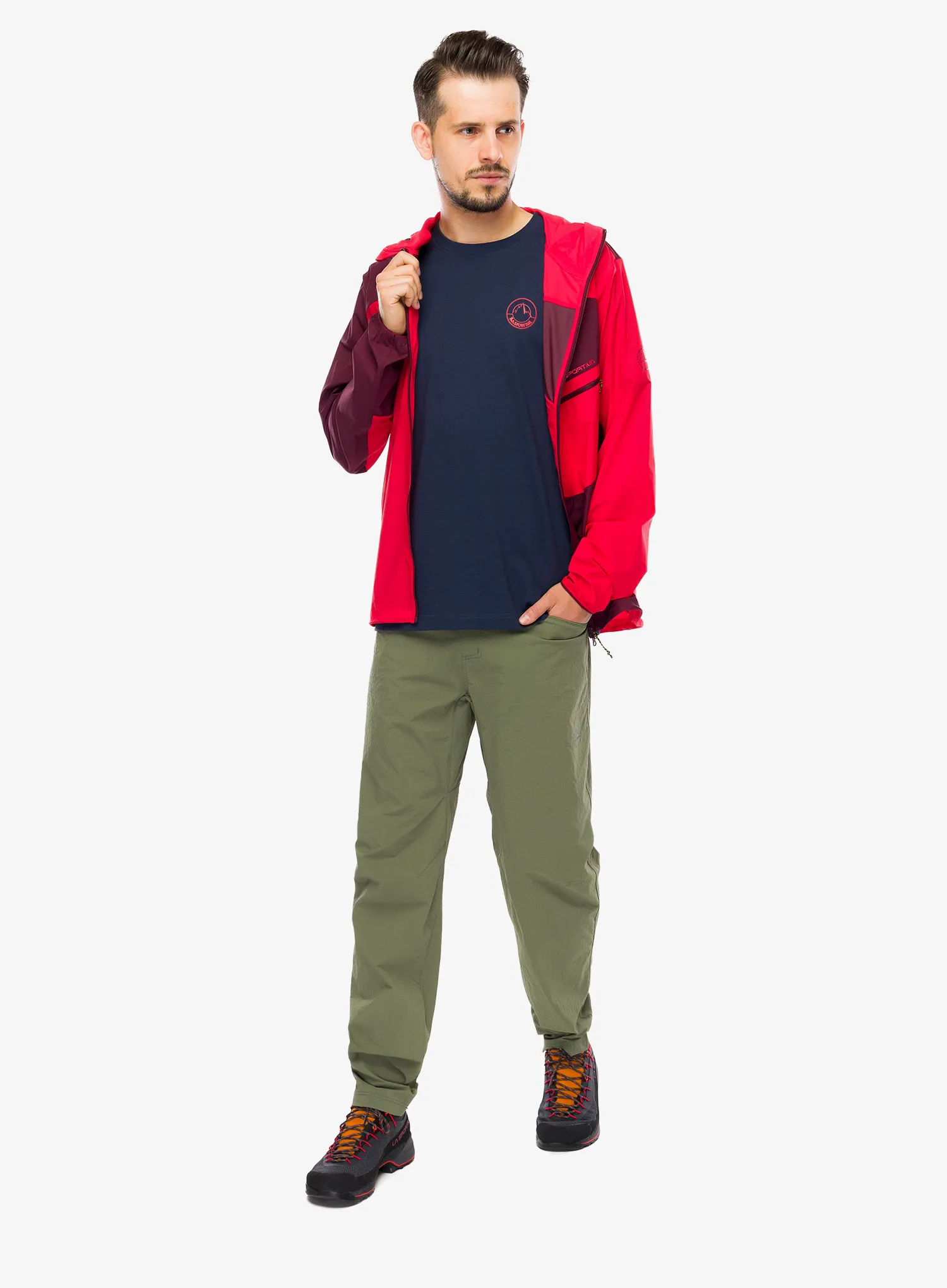 Bombažna majica La Sportiva Circle Logo T-Shirt - night sky/mountain red
