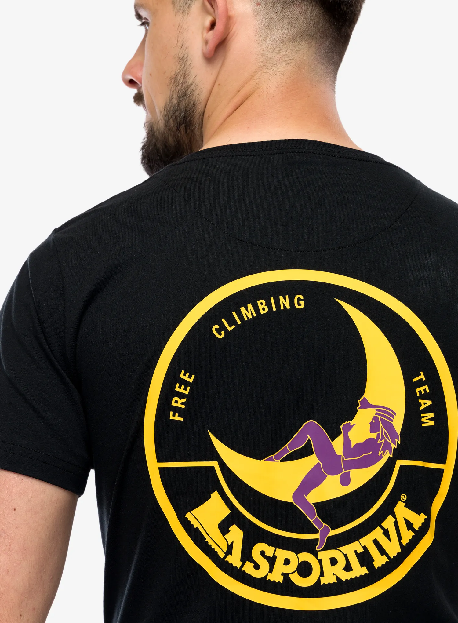 Bombažna majica La Sportiva Climbing on the Moon T-Shirt - black/yellow