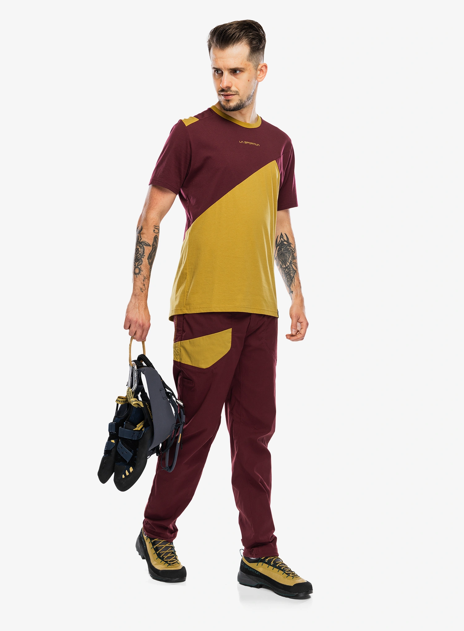 Bombažna majica La Sportiva Dude T-Shirt - savana/redwood