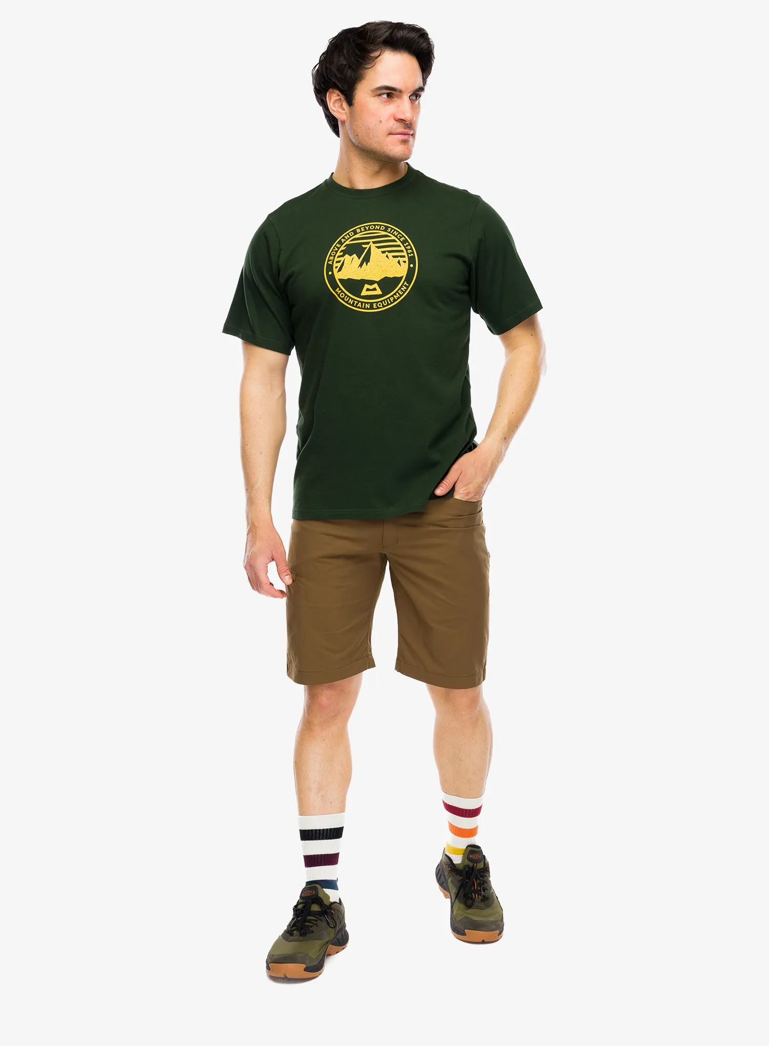 Bombažna majica Mountain Equipment Roundel Tee - conifer/conifer