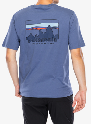 Bombažna majica Patagonia 73 Skyline Organic T-Shirt - current blue