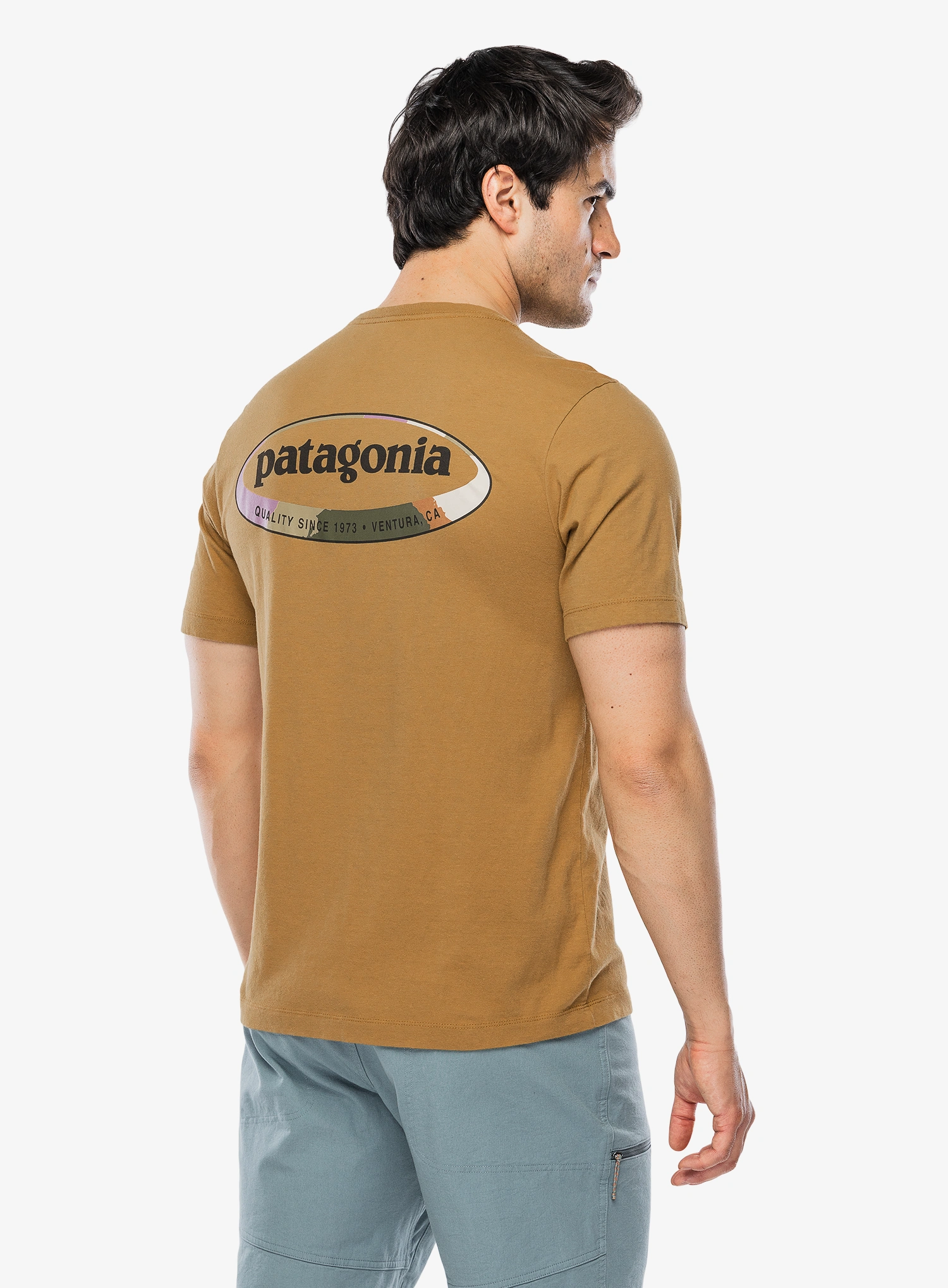 Bombažna majica Patagonia 95 Oval Logo T-Shirt - bobcat brown: sunshine