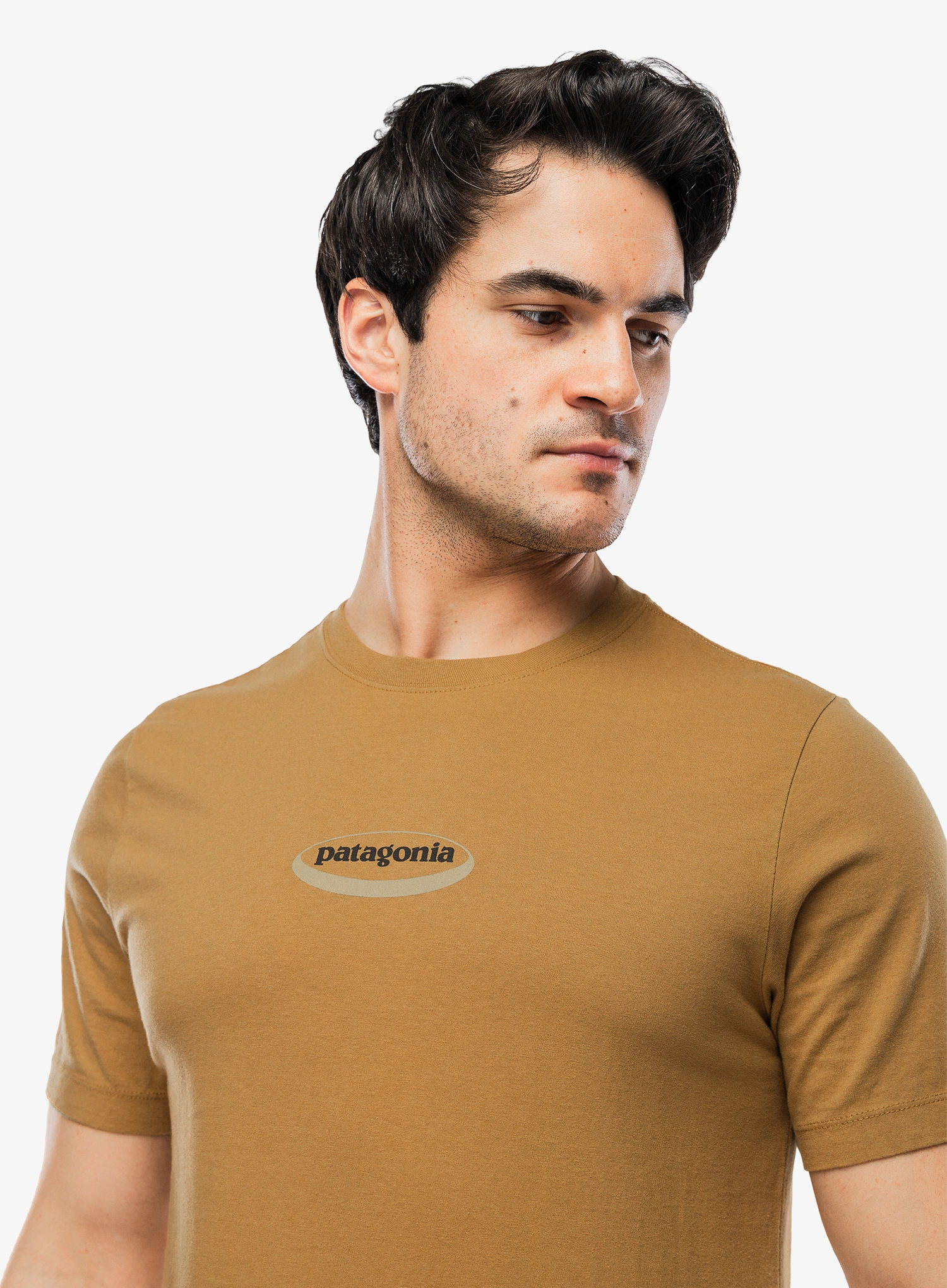 Bombažna majica Patagonia 95 Oval Logo T-Shirt - bobcat brown: sunshine