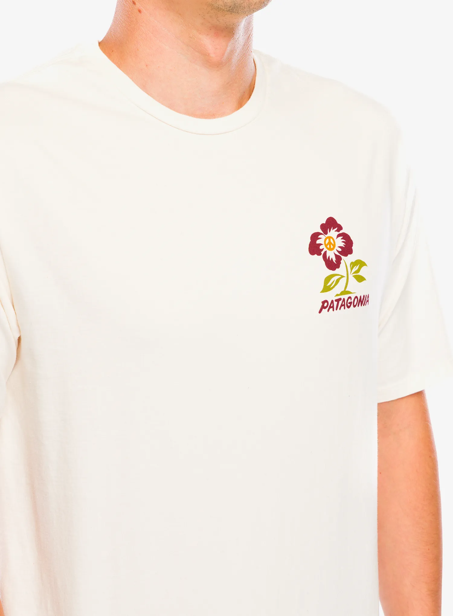 Bombažna majica Patagonia Balance Organic T-Shirt - peace seeds/undyed natural