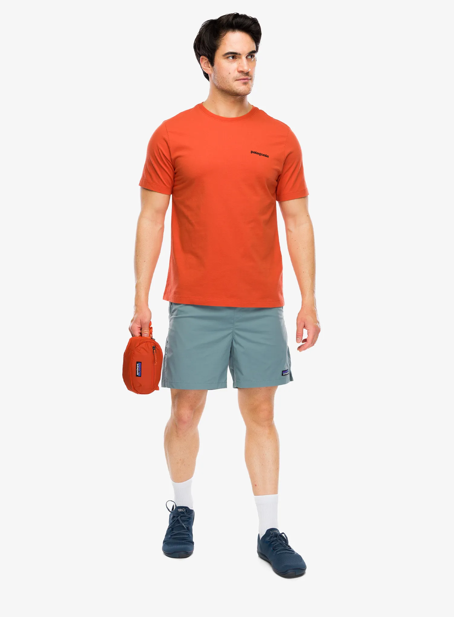Bombažna majica Patagonia P-6 Logo T-Shirt - coal orange
