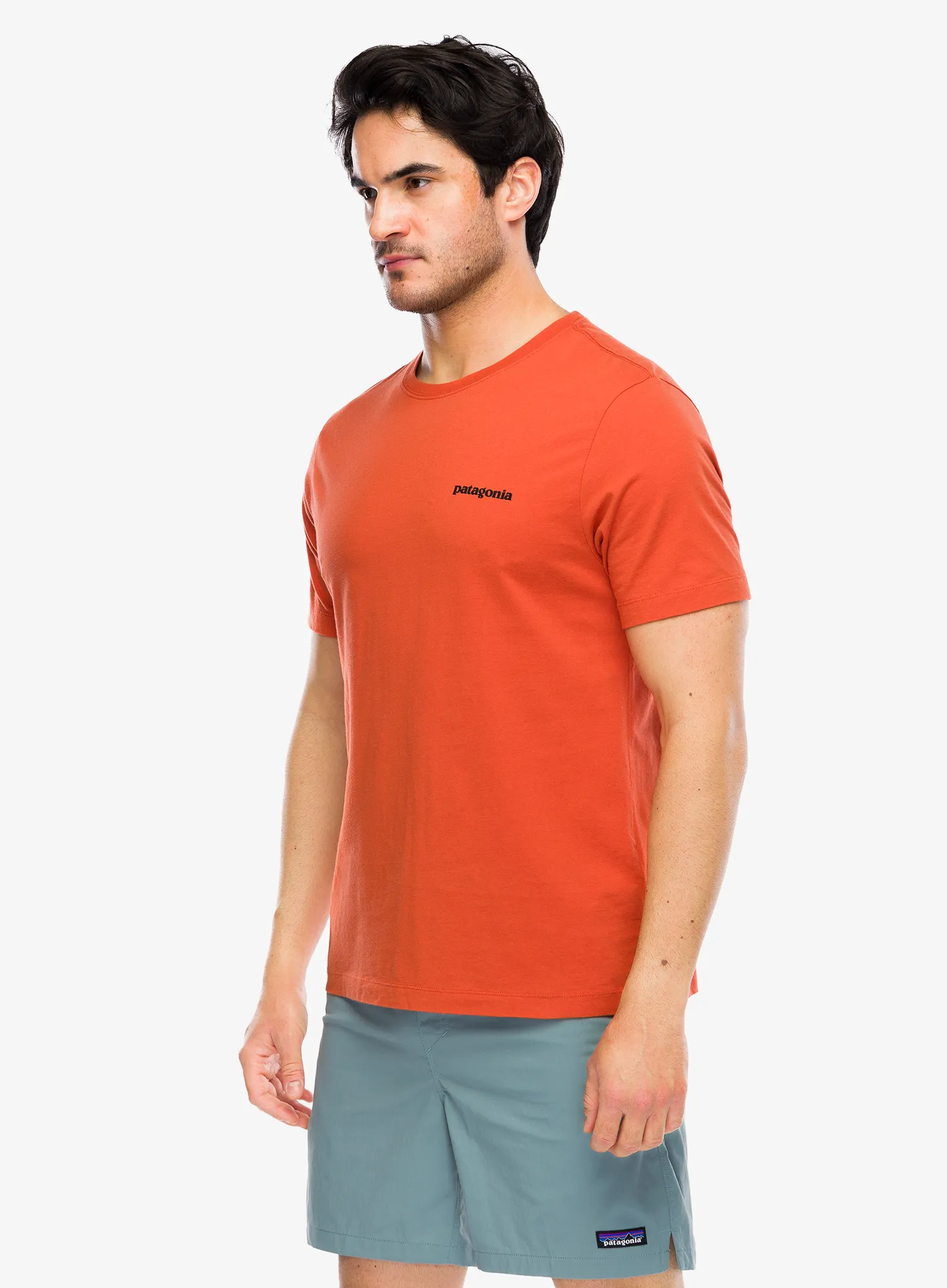 Bombažna majica Patagonia P-6 Logo T-Shirt - coal orange