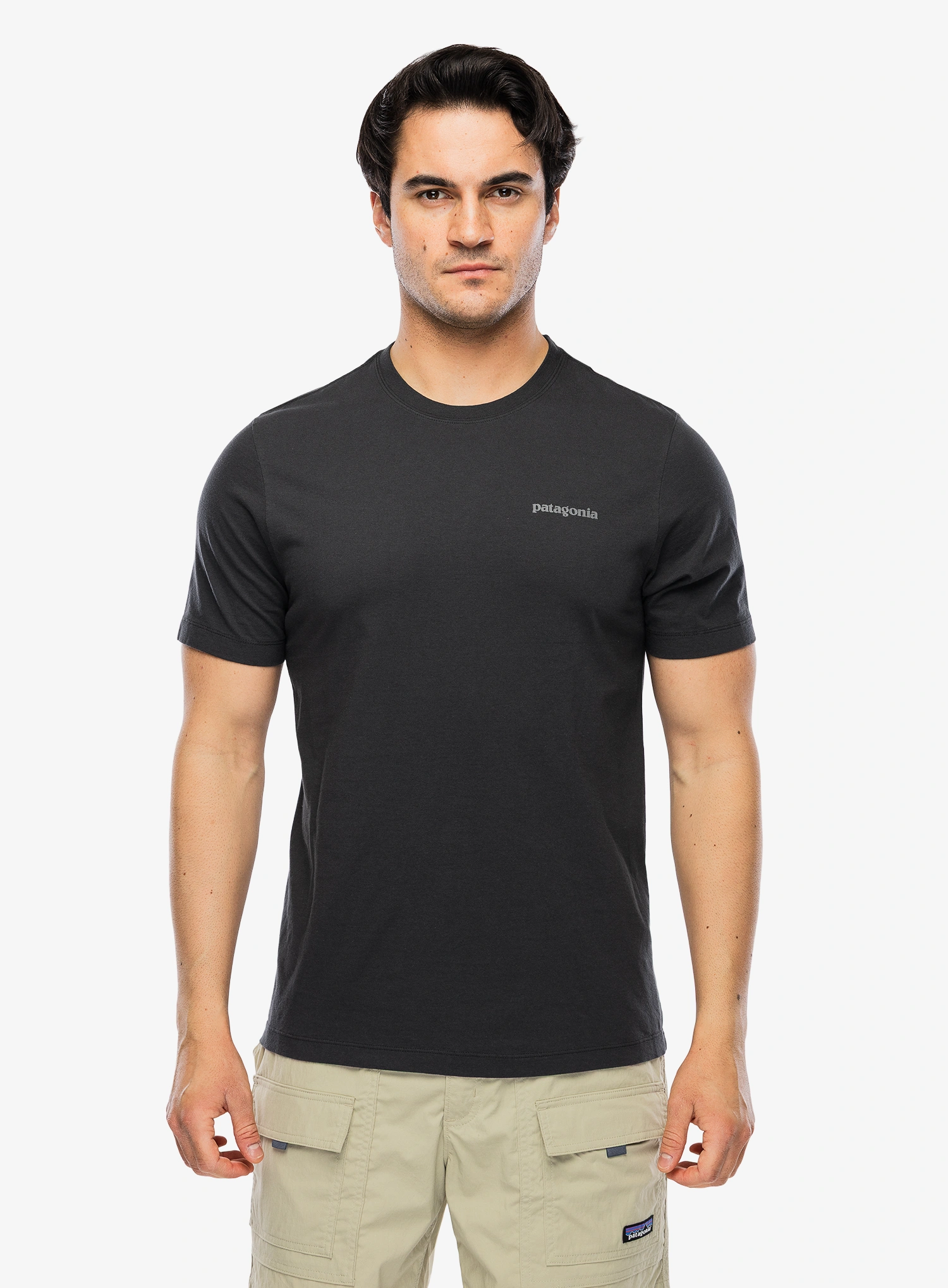 Bombažna majica Patagonia P-6 Logo T-Shirt - ink black
