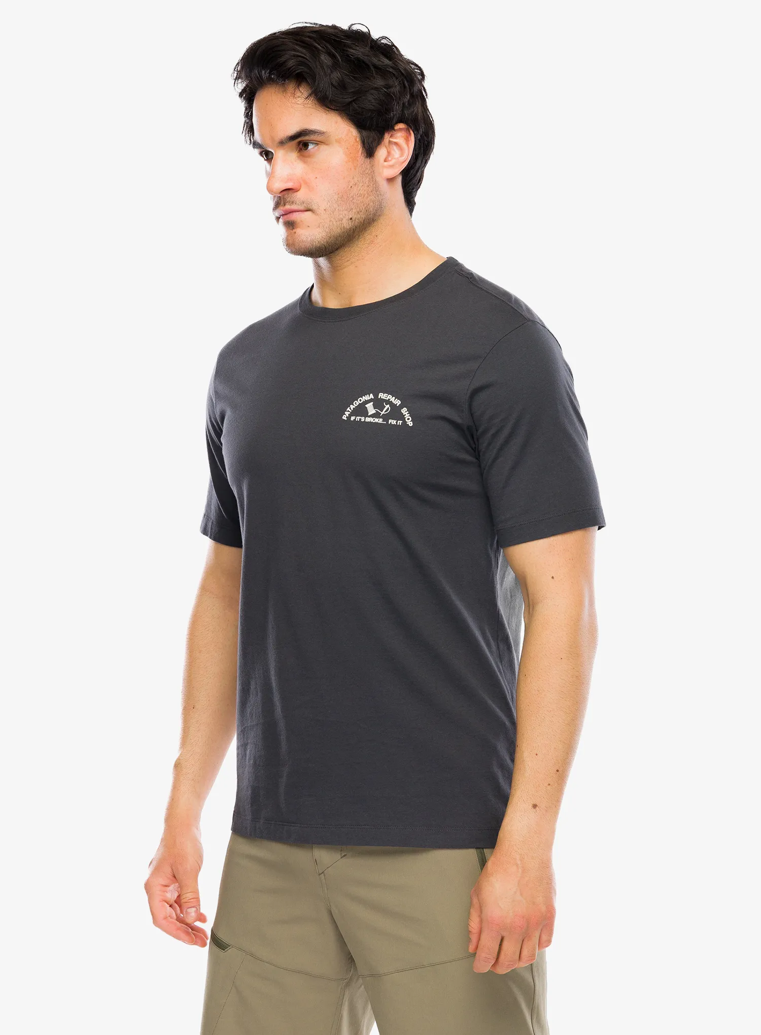 Bombažna majica Patagonia Repair Shop T-Shirt - ink black