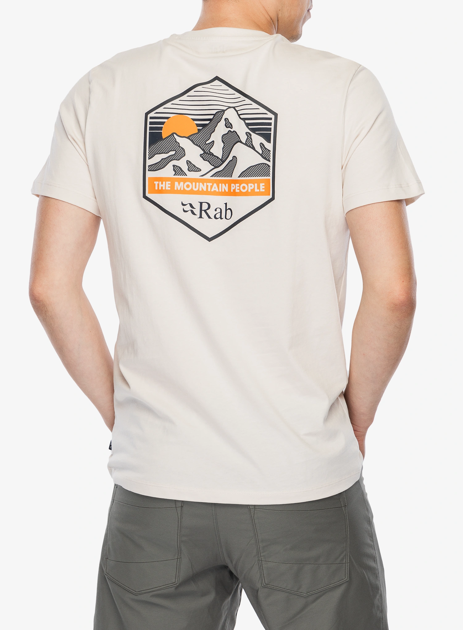 Bombažna majica Rab Stance Mountain Peak Tee - ecru