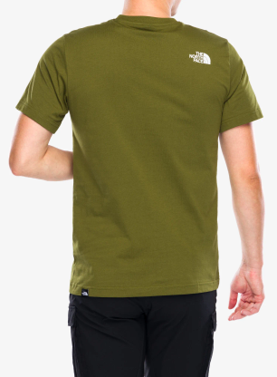 Bombažna majica The North Face S/S Easy Tee - forest olive/tnf white