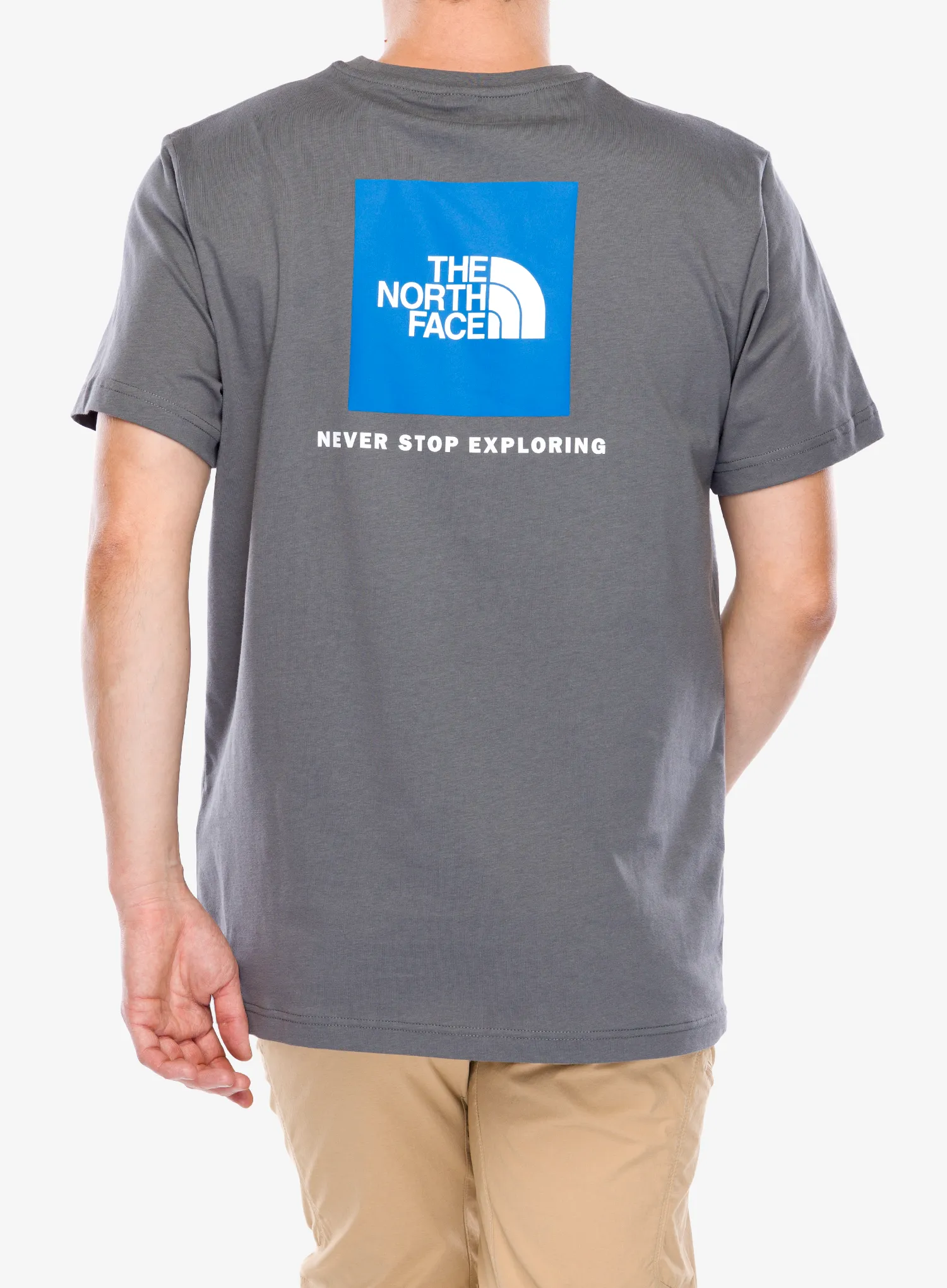Bombažna majica The North Face S/S Redbox Tee - smoked pearl/hero blue
