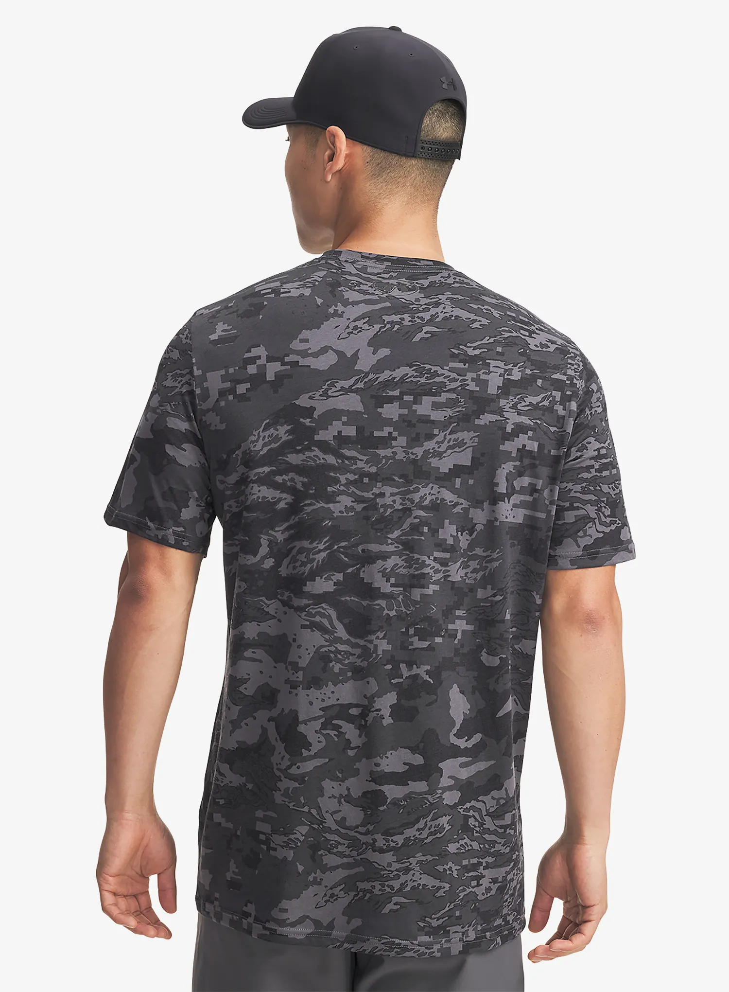 Bombažna majica Under Armour Abc Camo SS - castlerock/black