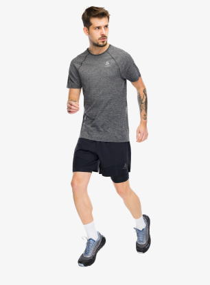 Tekaška majica Odlo Essential Seamless Crew Neck S/S - grey melange