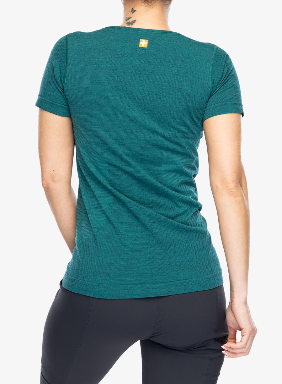 Ženska majica Brubeck Outdoor Wool Pro T-Shirt - green/mountains