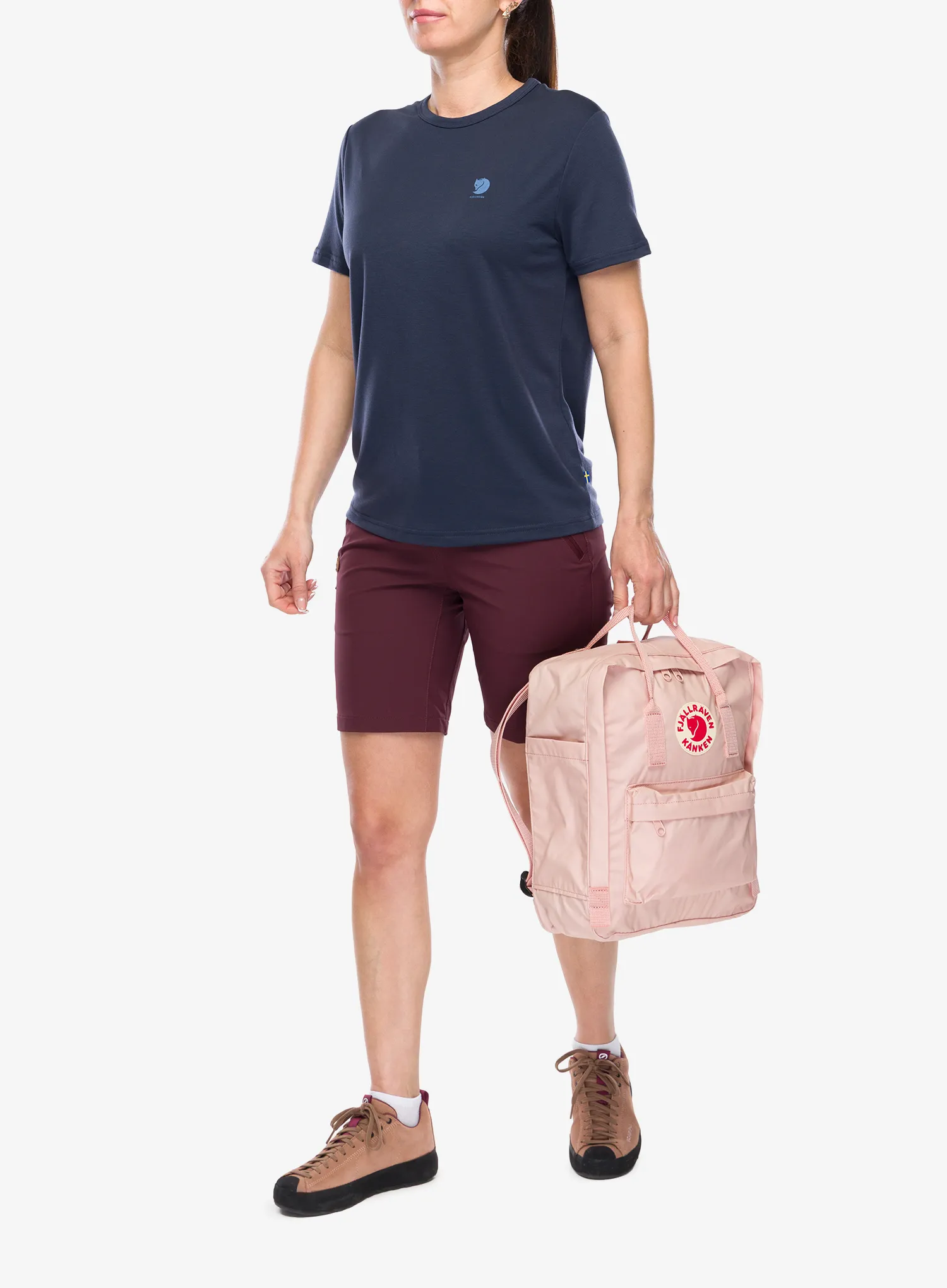 Ženska majica Fjallraven High Coast SS - navy