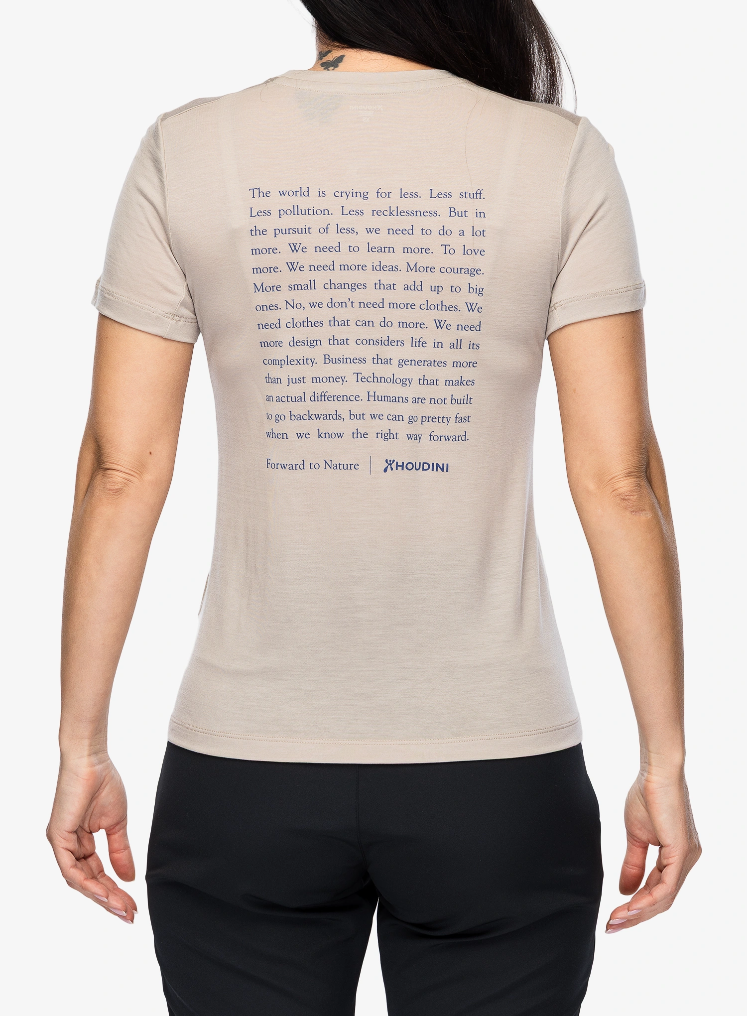 Ženska majica Houdini Tree Message Tee - sandstorm/ftn mani