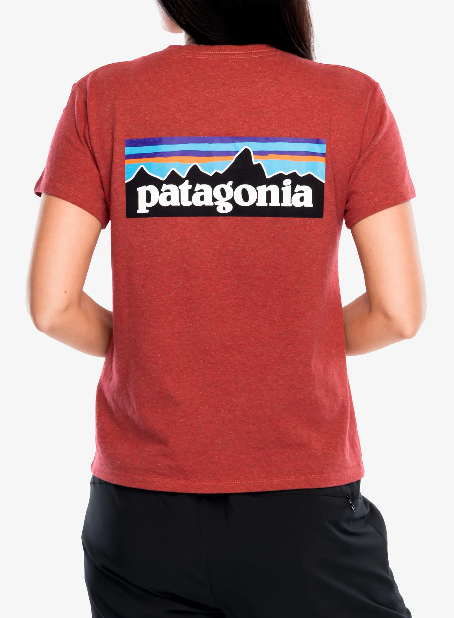 Ženska majica Patagonia P-6 Logo Responsibili-Tee - potters red