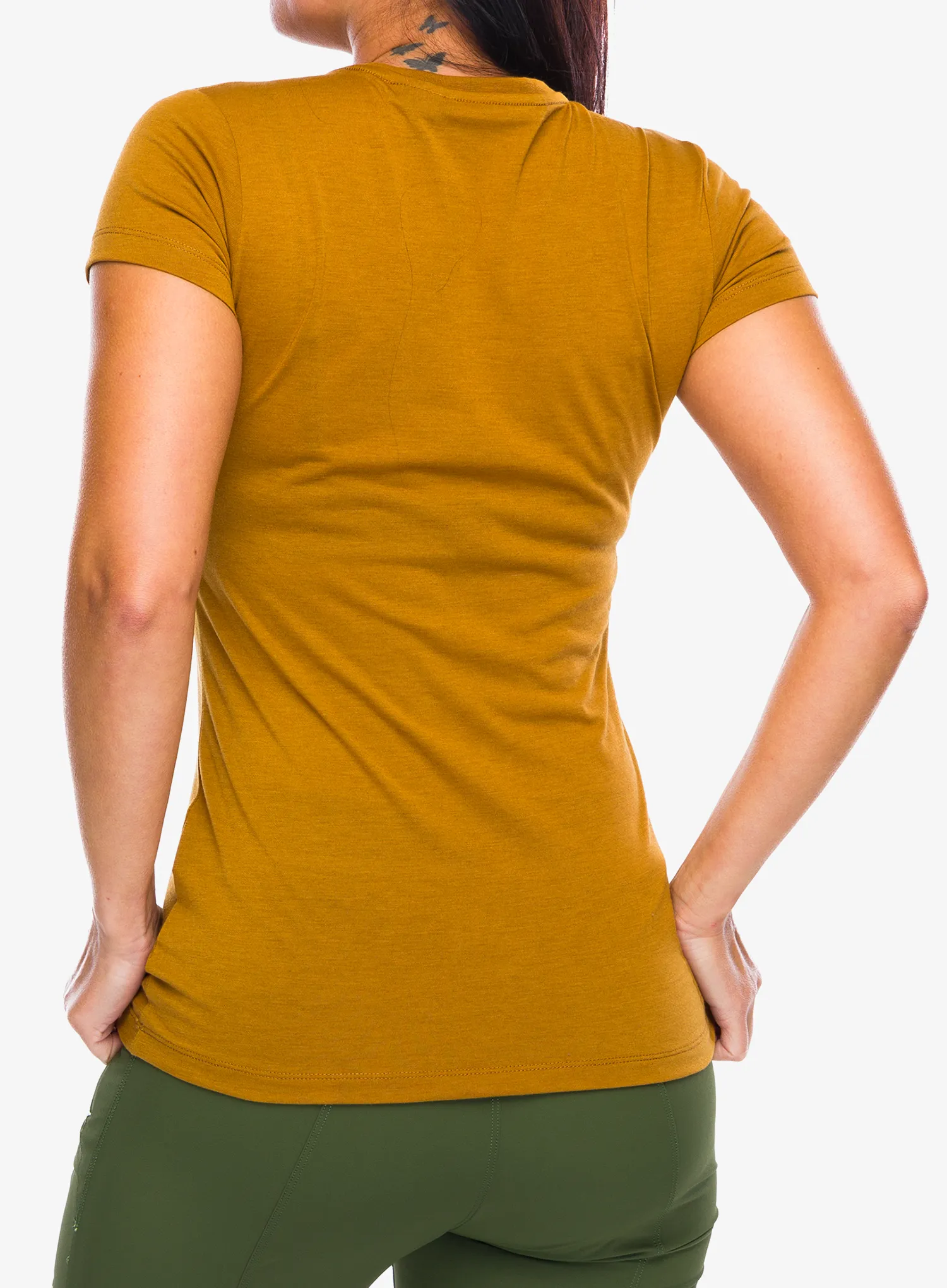 Ženska majica Salewa Solid Dry S/S Tee - golden brown new logo