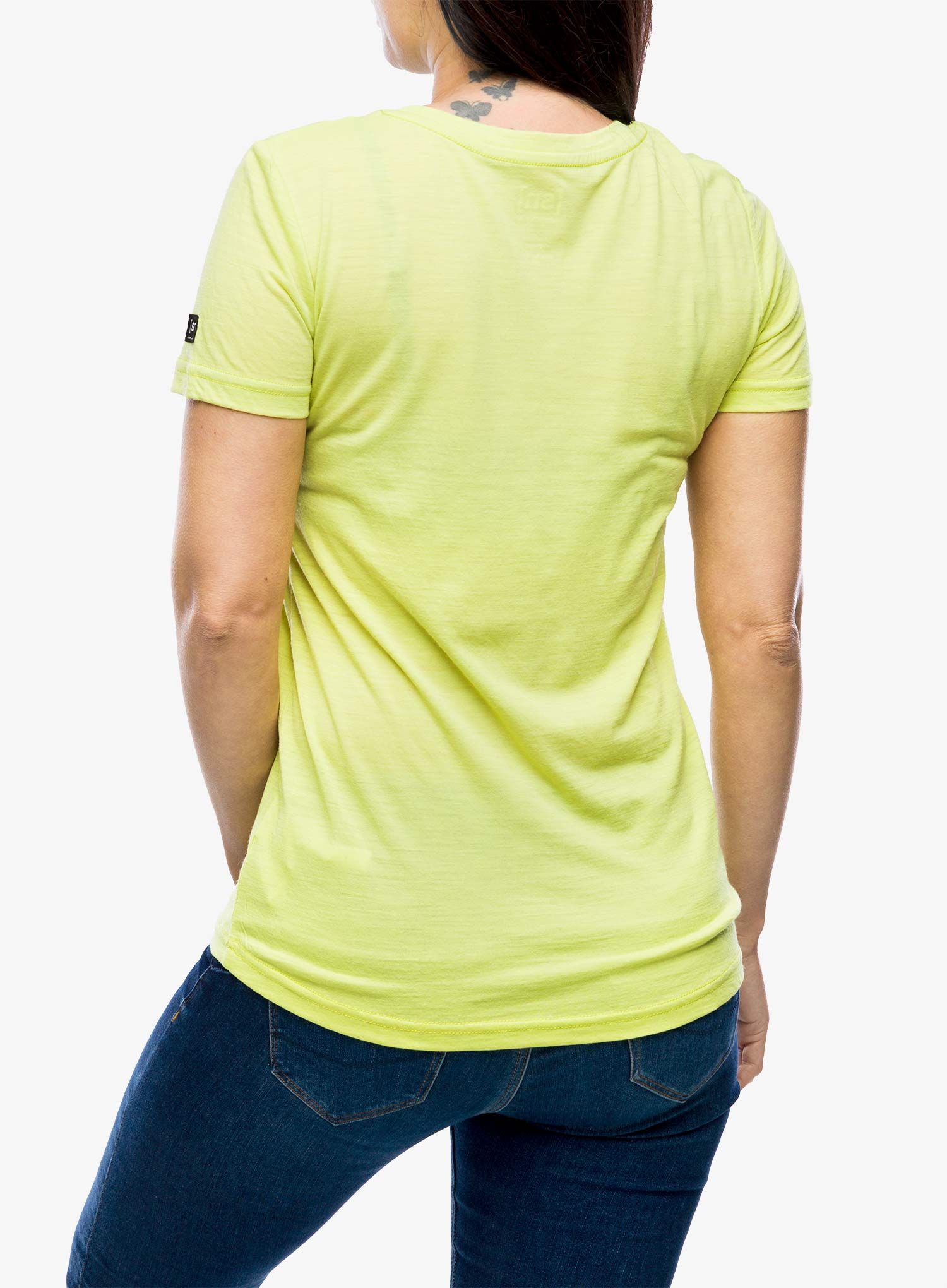 Ženska majica Super.natural Fingers Matter Tee - wild lime/deep blue