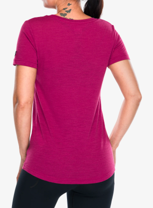 Ženska majica Super.natural Running Tee - anemone/feather grey