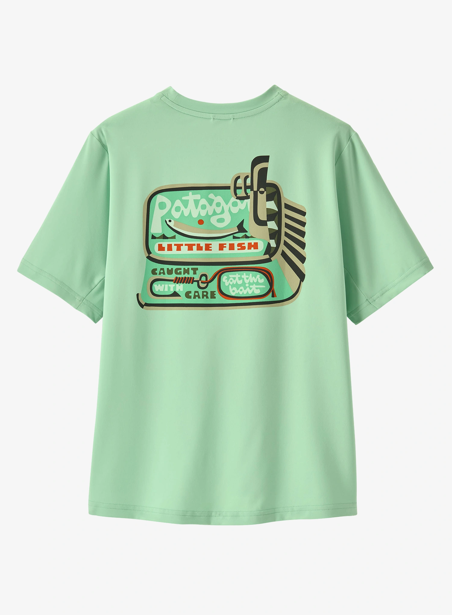 Otroška majica Patagonia Cap SW T-Shirt - little fish/rinsed green