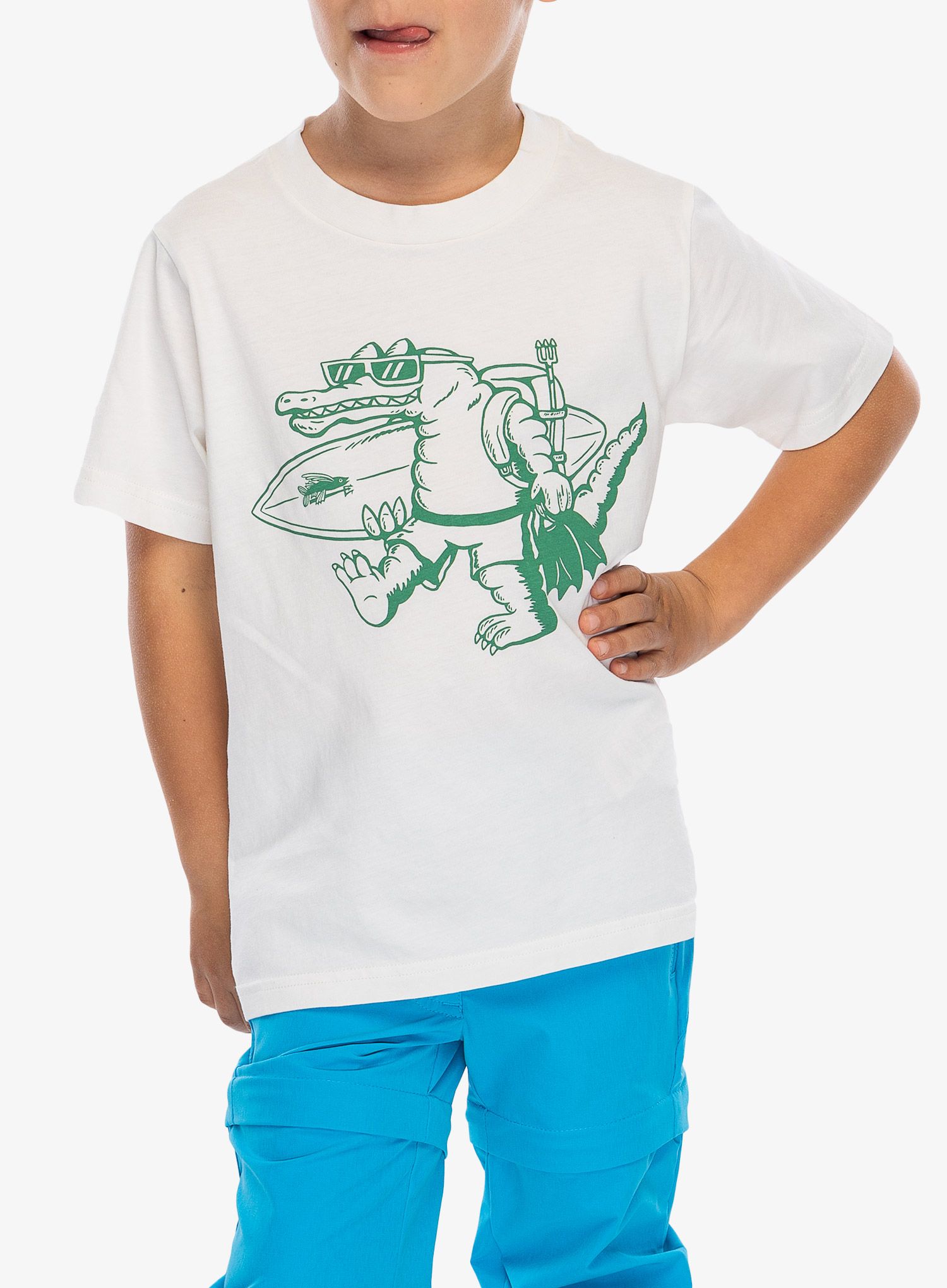Otroška majica Patagonia Graphic T-Shirt - water people gator/white