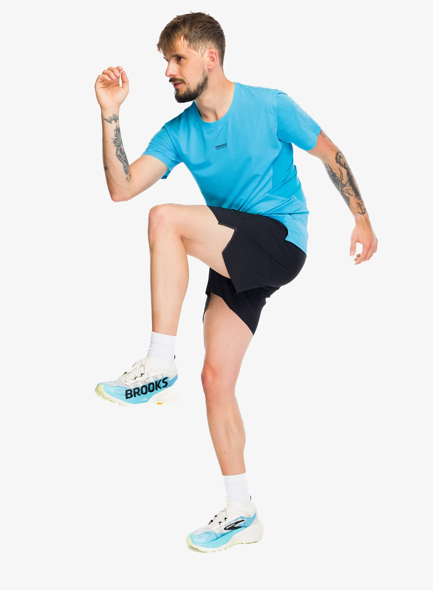 Majica za tek Brooks High Point Short Sleeve 2.0 - blazing blue/atomic blue