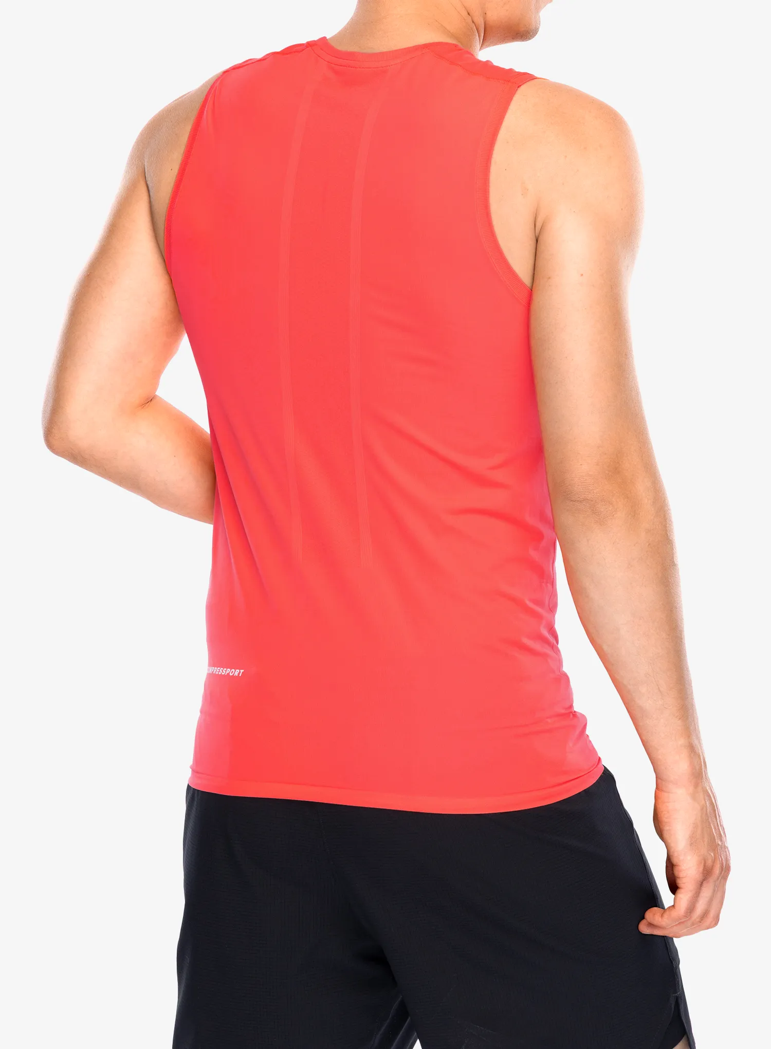 Majica za tek Compressport Trail Racing Tank - fluo red