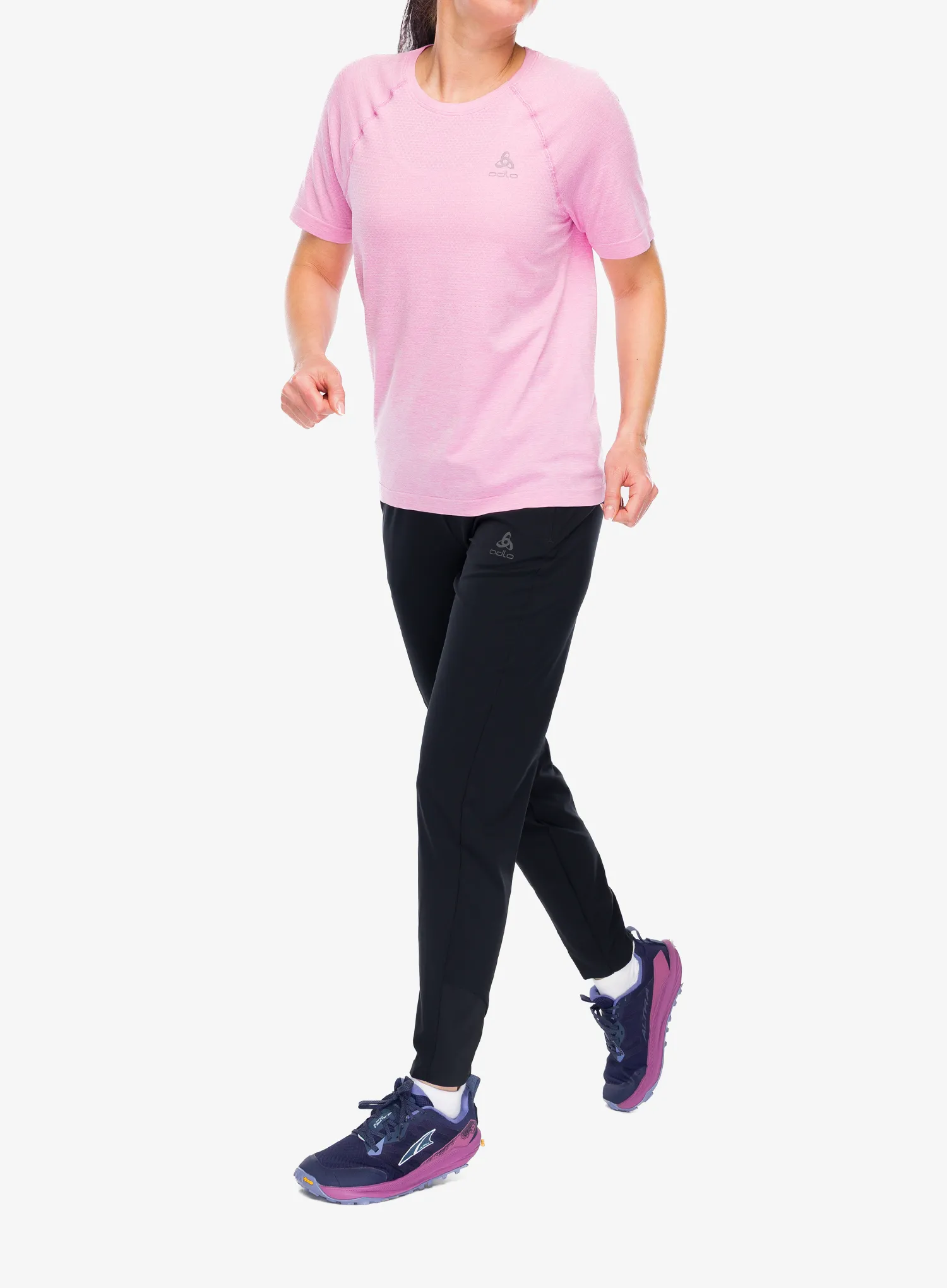 Ženska tekaška majica Odlo Essential Seamless Crew Neck S/S - hyper pink