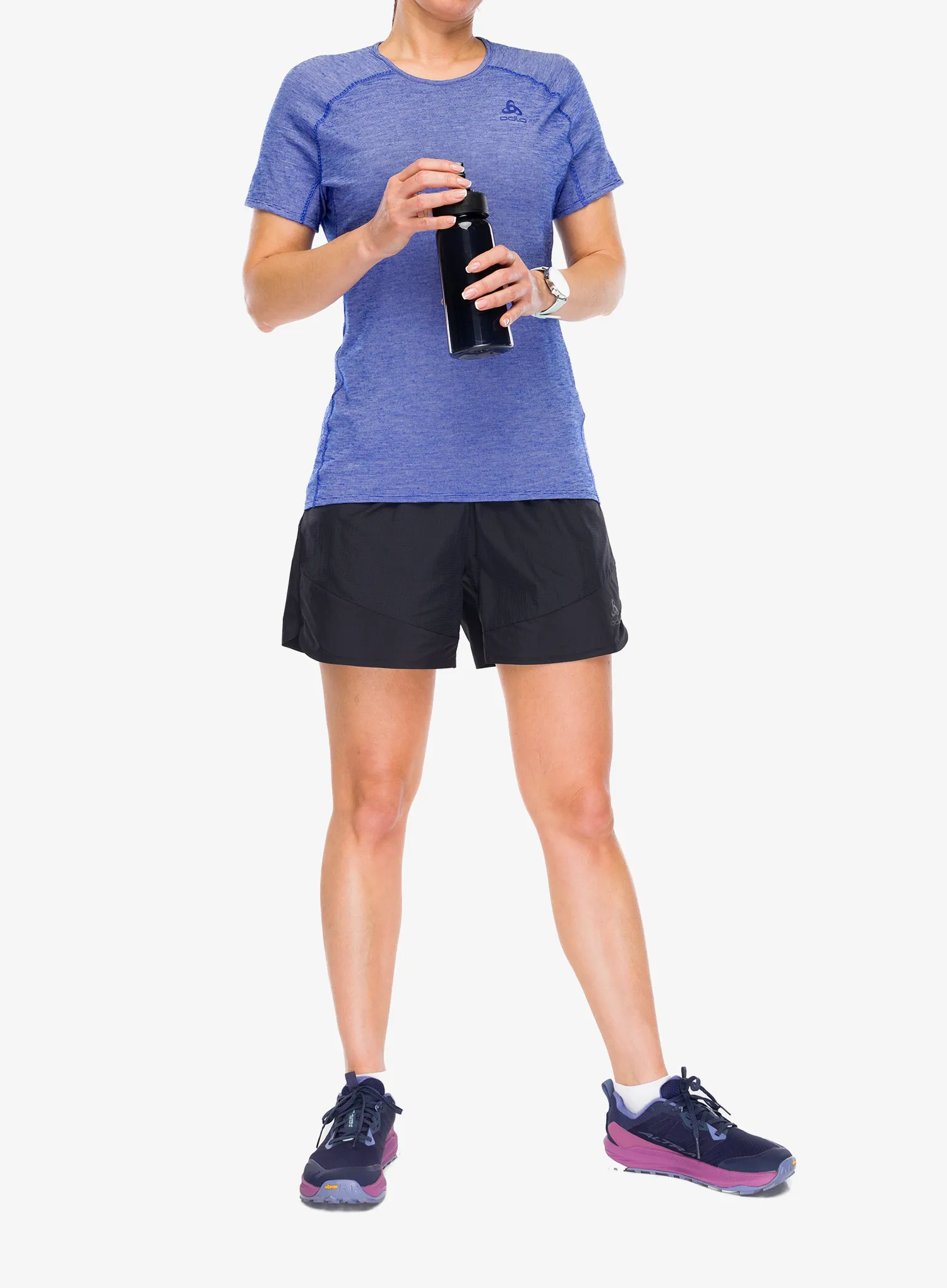 Ženska tekaška majica Odlo X-Alp PW 115 T-Shirt Crew Neck S/S - dazzling blue melange