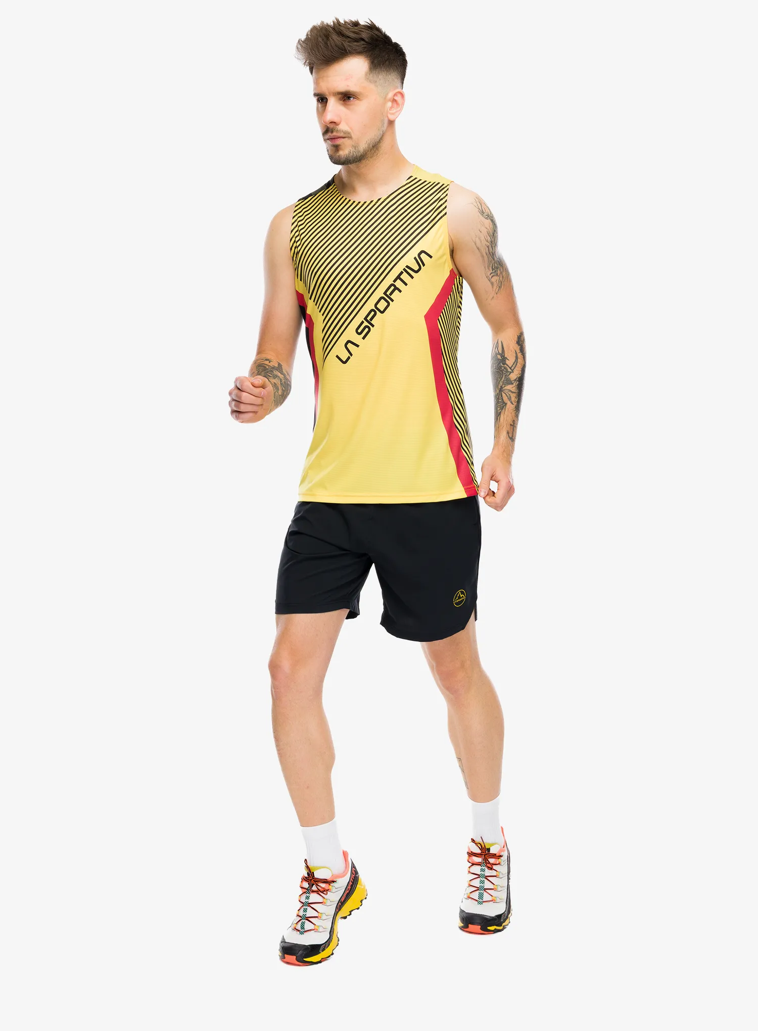 Majica za tek La Sportiva Flow Tank - black/yellow