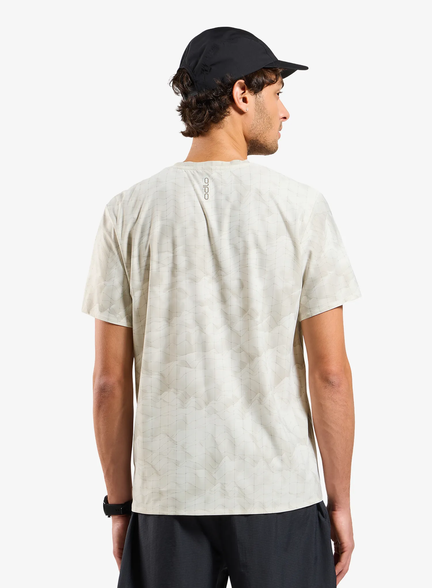 Majica za tek Odlo Zeroweight Chill-Tec Print Crew Neck S/S - gardenia