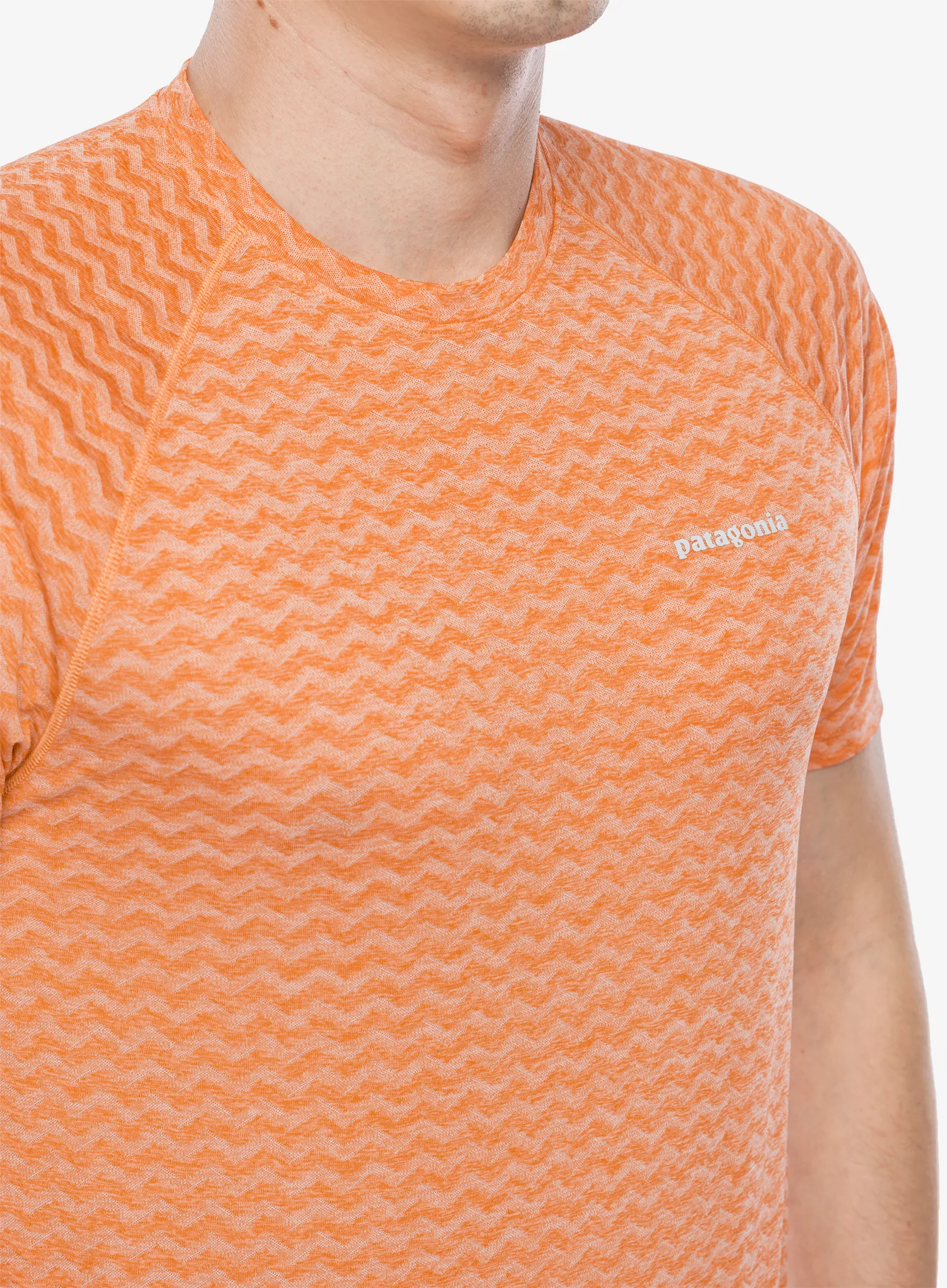 Majica za tek Patagonia Ridge Flow Shirt - pollinator orange