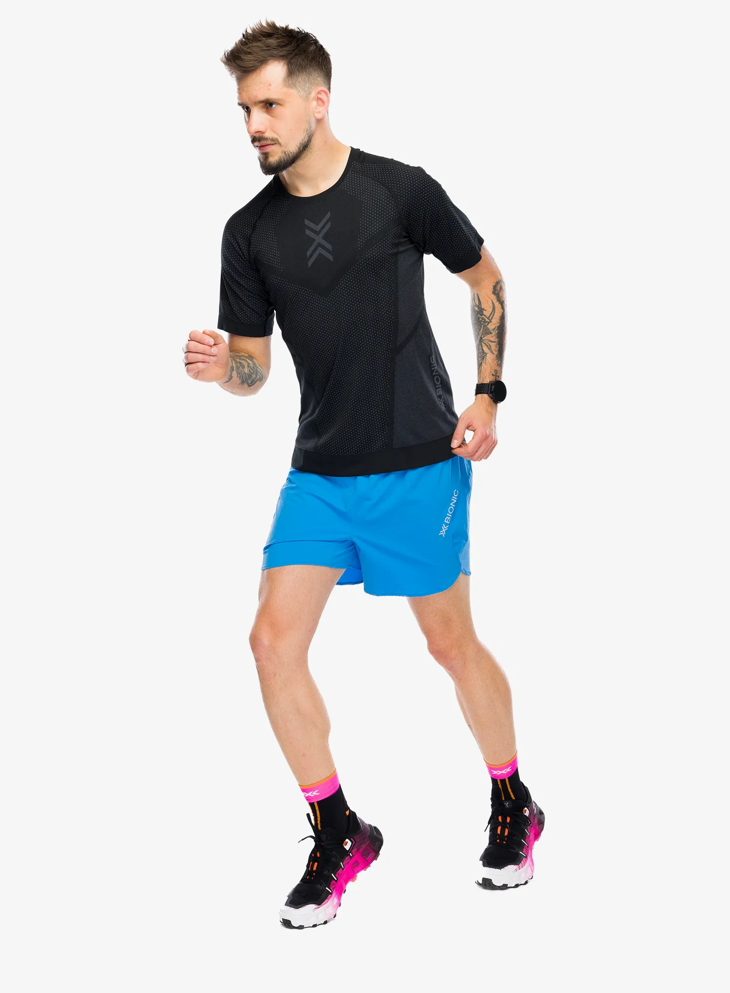 Majica za tek X-bionic Xceed Run Shirt S/S - x black/rhino grey