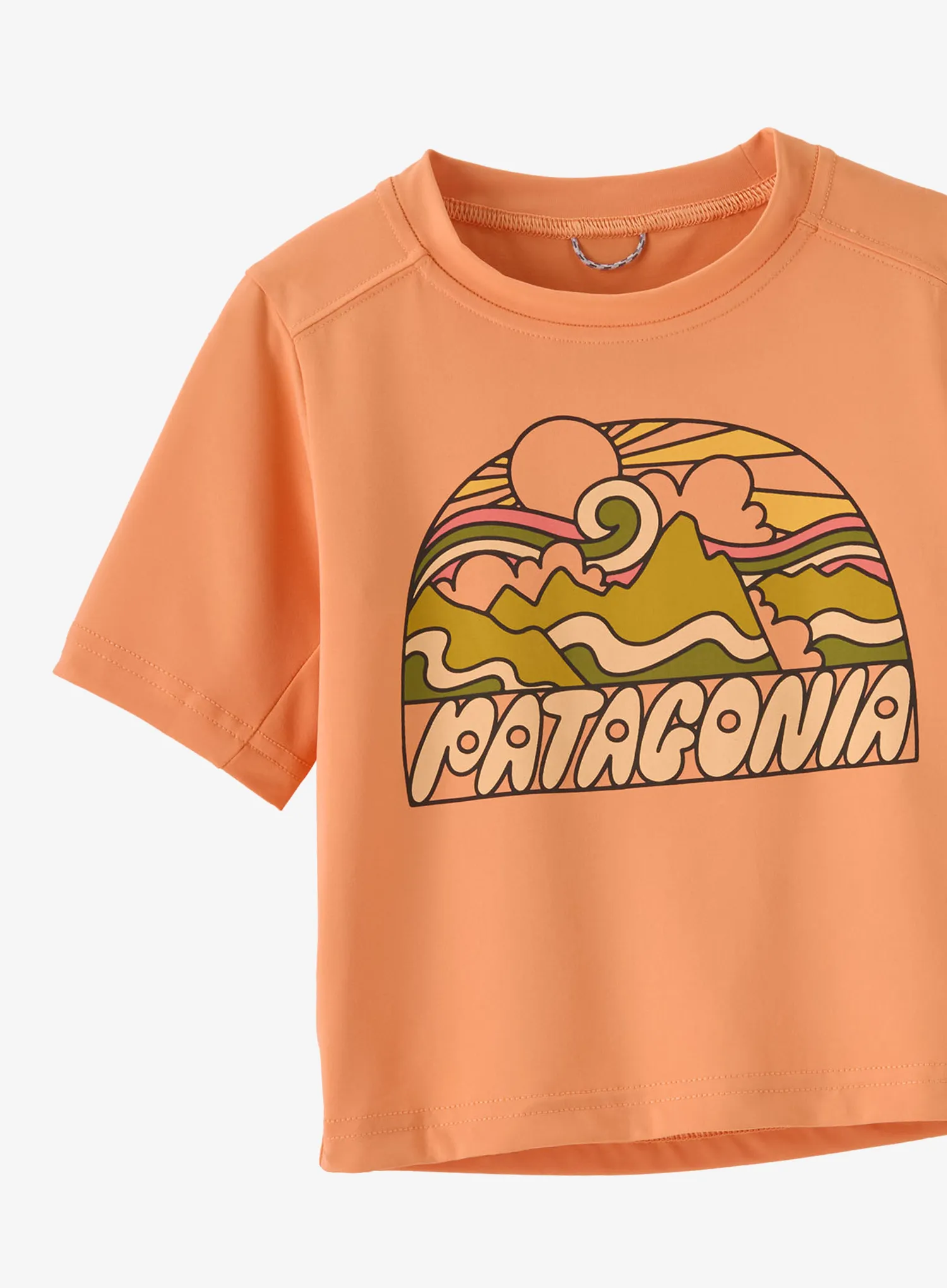 Otroška majica Patagonia Cap SW T-Shirt - fitz roy rays/heirloom peach