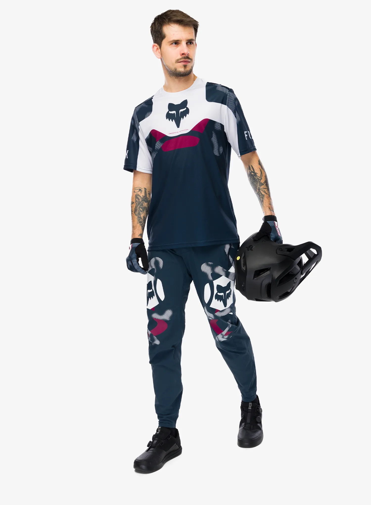 Majica enduro Fox Ranger SS Jersey Tactile - white