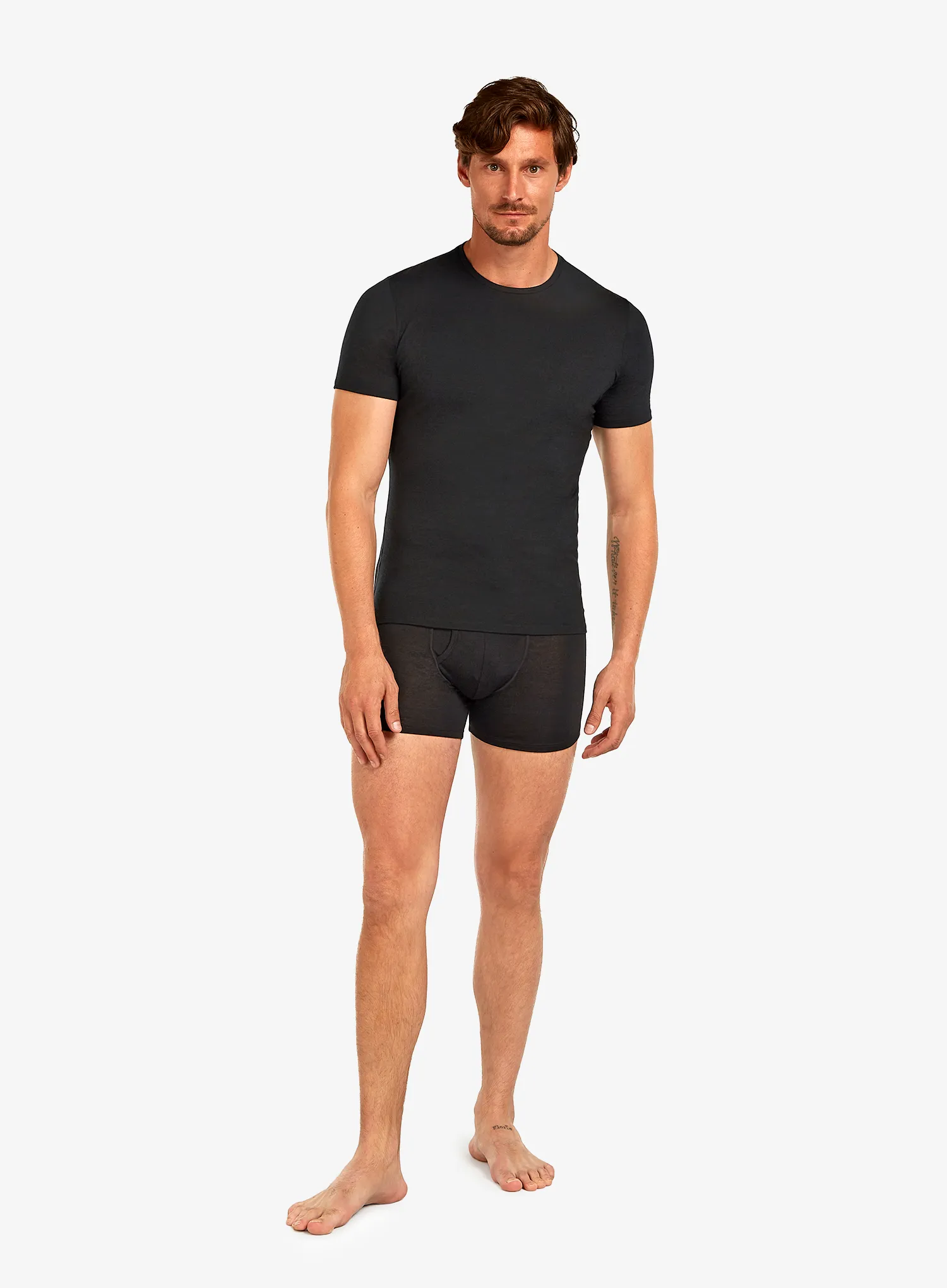 Moška majica Icebreaker Anatomica S/S Crewe - black/monsoon