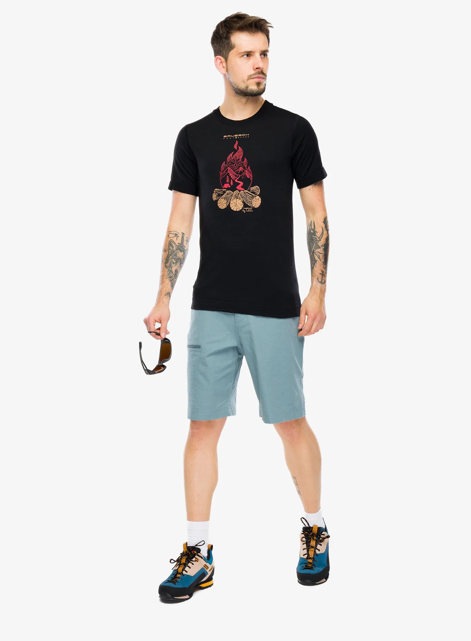 Merino majica Brubeck Outdoor Wool Pro SS - black