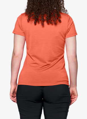 Ženska merino majica Devold Classic Summit Tee - coral
