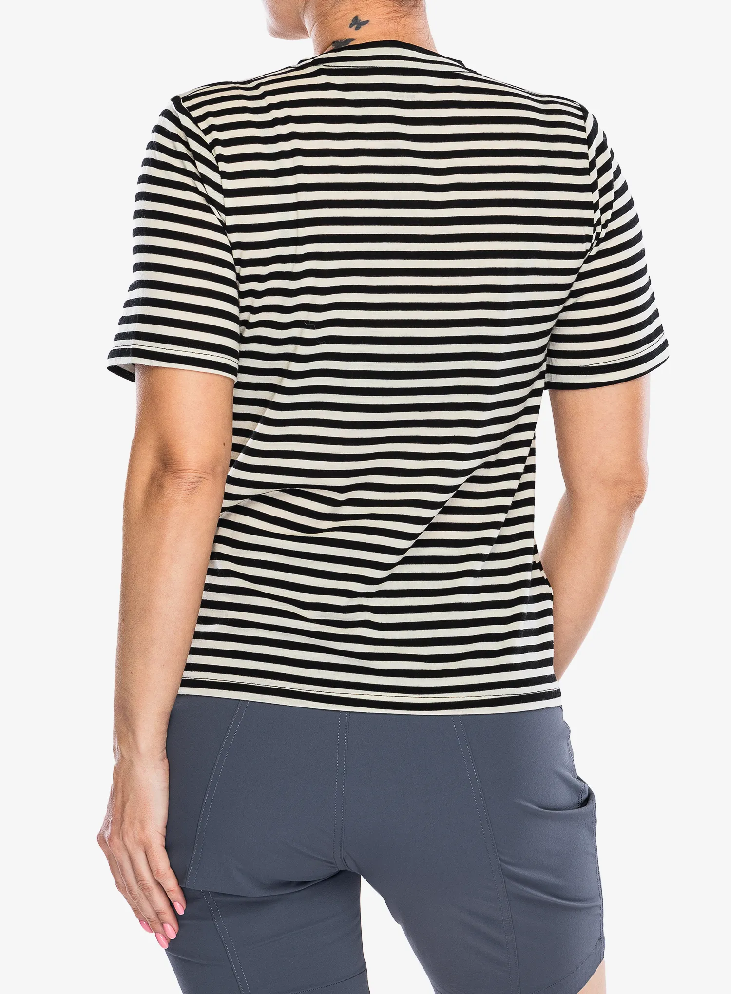 Ženska merino majica Mons Royale Icon Relaxed Tee - MR stripe