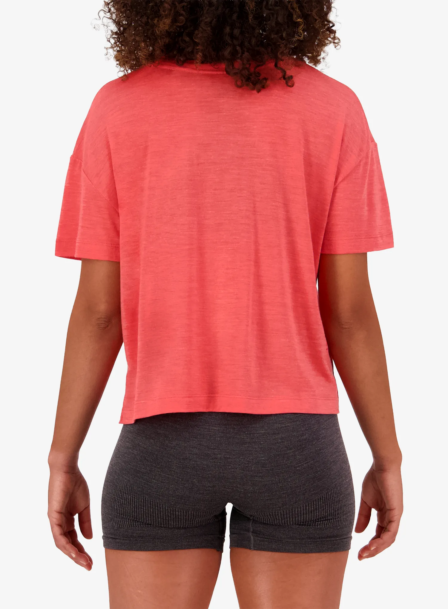 Ženska merino majica Mons Royale Zephyr Merino Tencel Boxy T-Shirt - watermelon