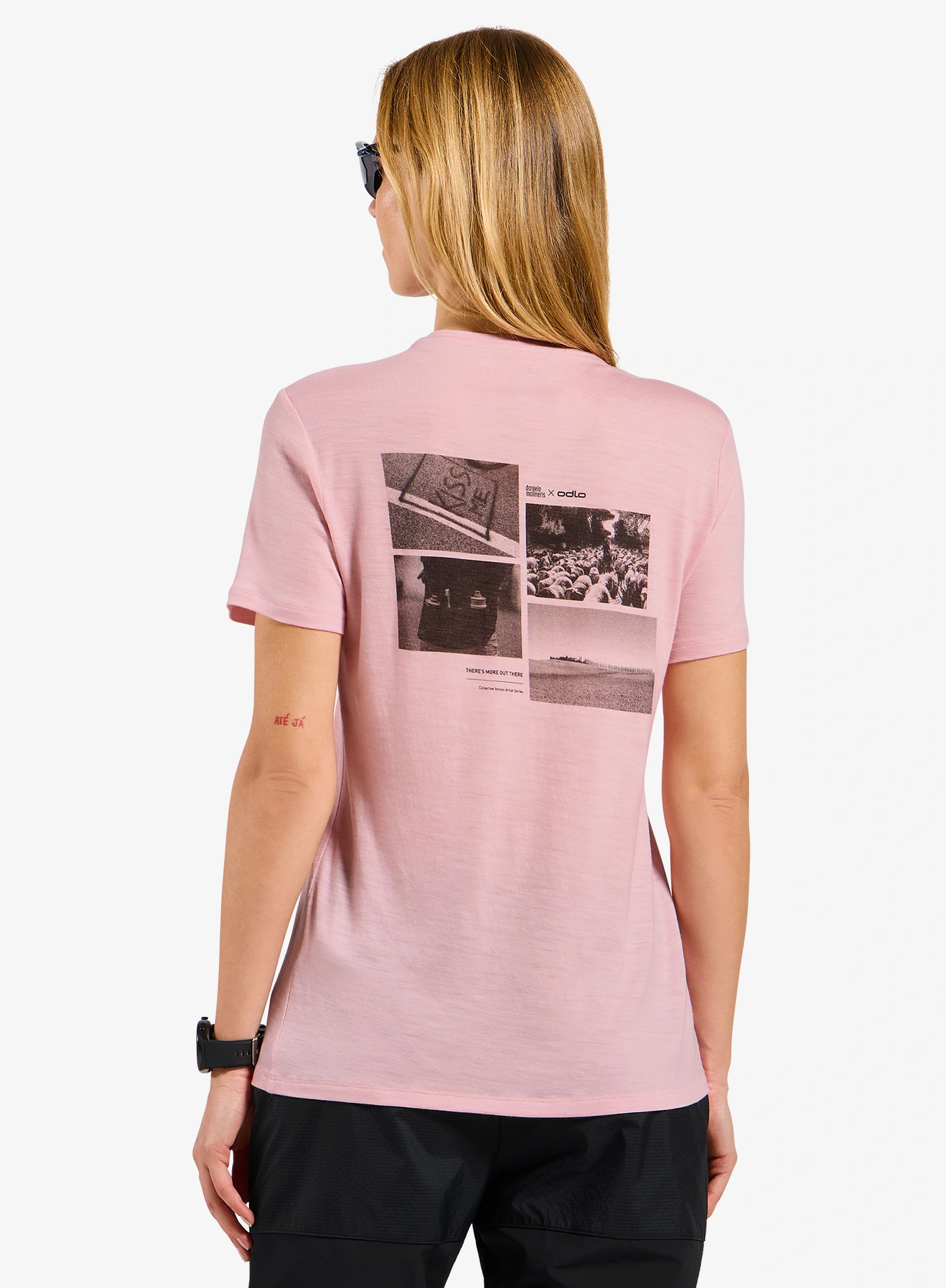 Ženska merino majica Odlo Merino 160 Postcards Crew Neck S/S - hyper pink