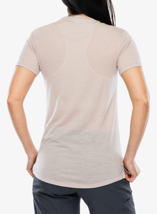 Ženska merino majica Patagonia Cap Cool Merino Graphic Shirt - heritage header/shroom taupe