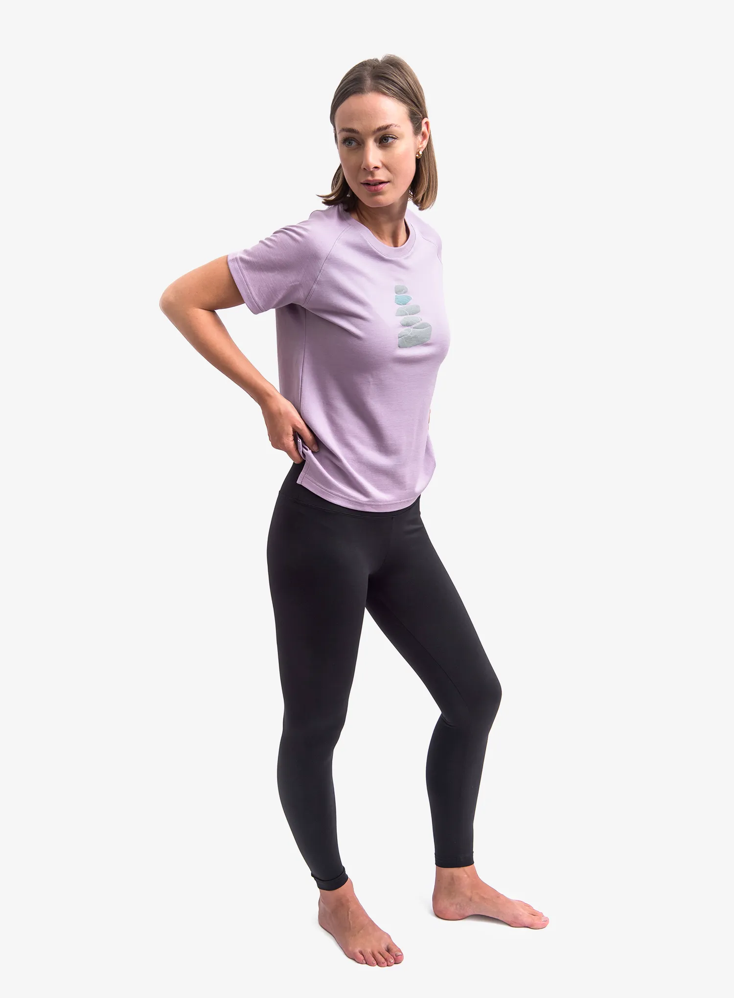 Ženska merino majica Sensor Merino Blend Stone Tee SS - mystic violet