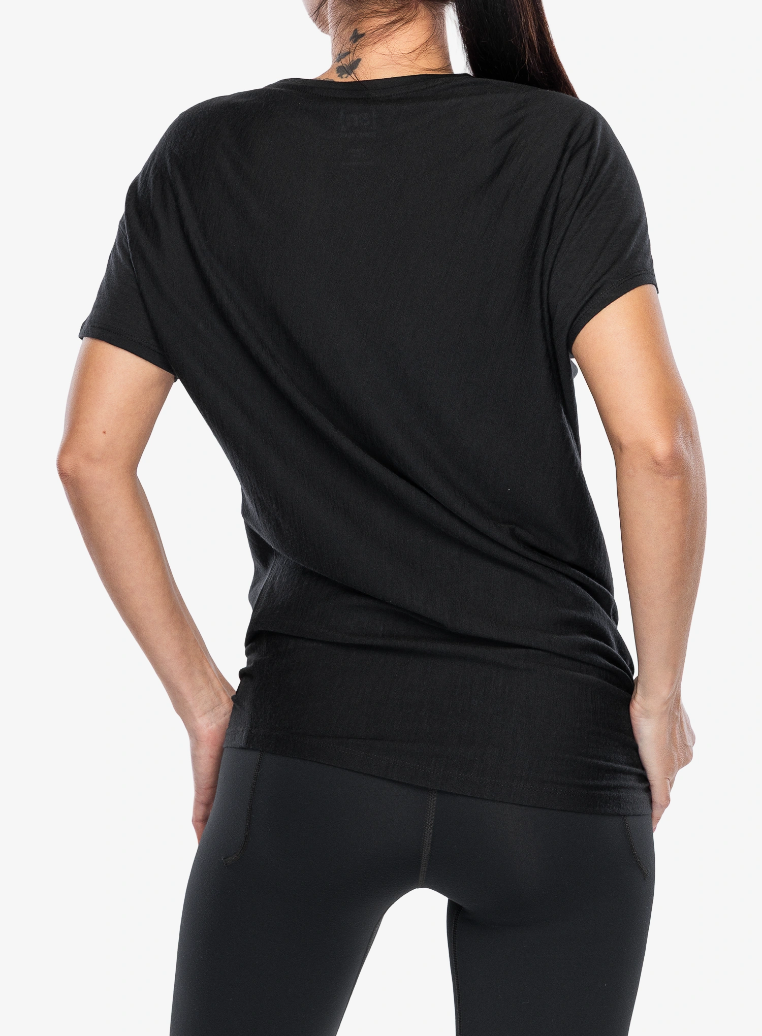 Ženska merino majica Super.natural Yoga Loose Tee - jet black