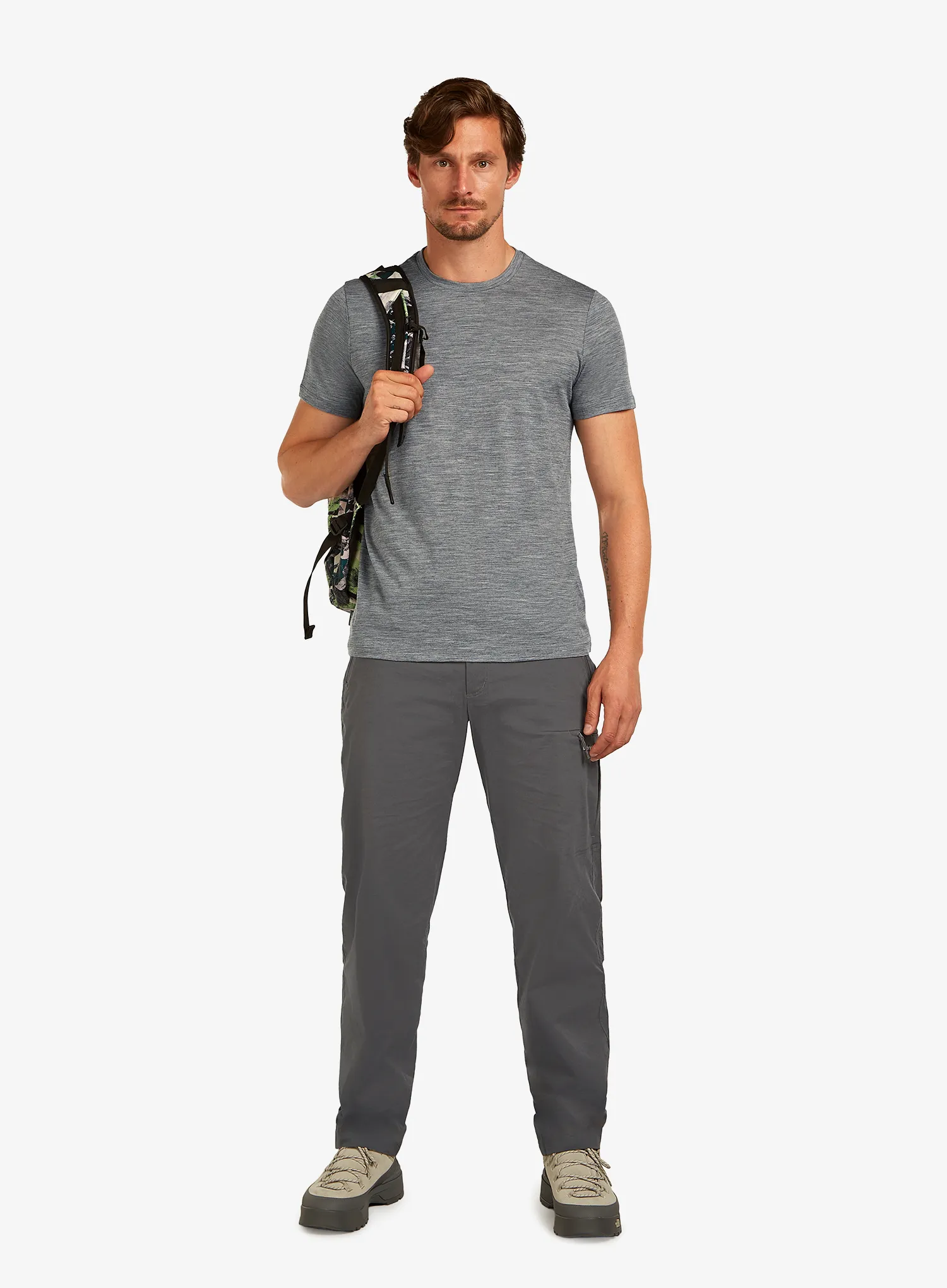 Merino majica Icebreaker Merino 150 Tech Lite III SS Tee - gritstone hthr