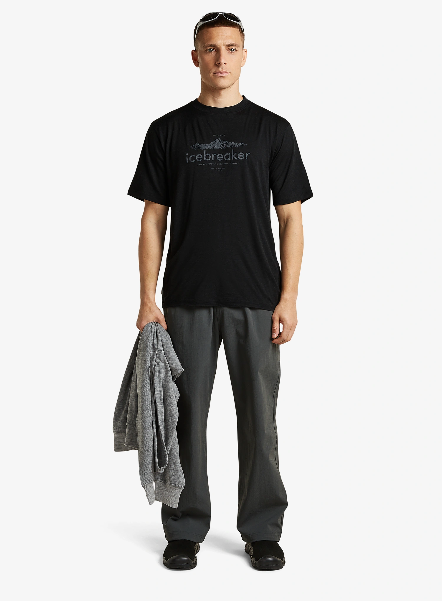 Merino majica Icebreaker Merino 150 Tech Lite SS Rlxd T ib Heritage - black