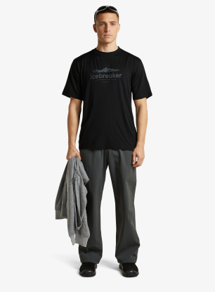 Merino majica Icebreaker Merino 150 Tech Lite SS Rlxd T ib Heritage - black