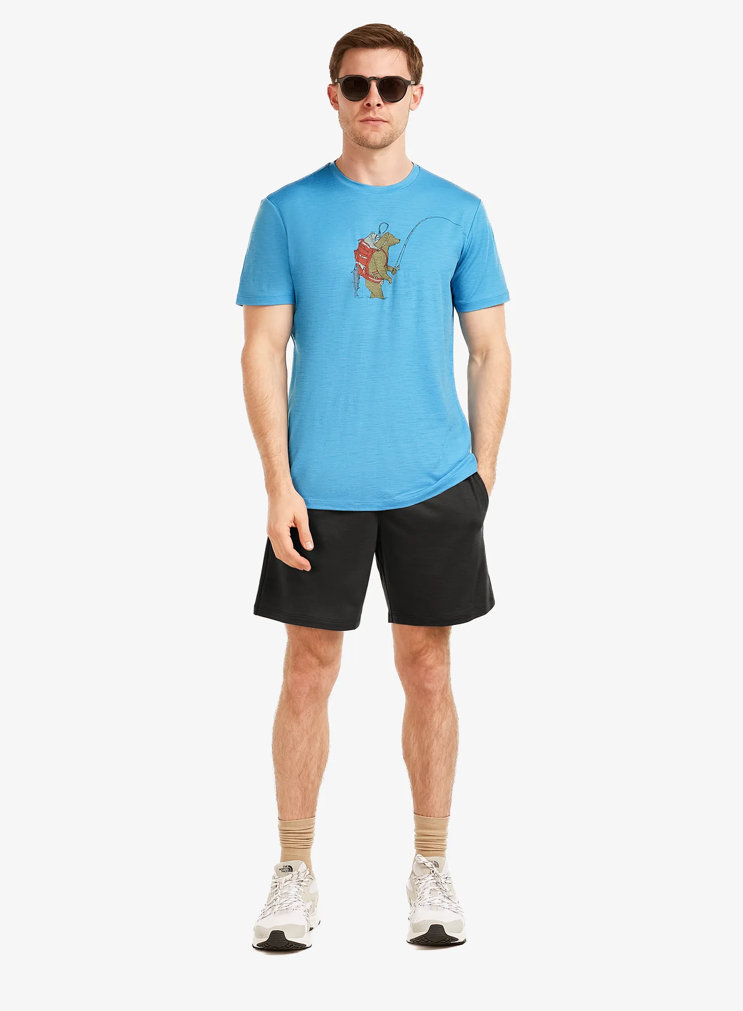 Merino majica Icebreaker Merino 150 Tech Lite SS Tee Bear Catch - arctic
